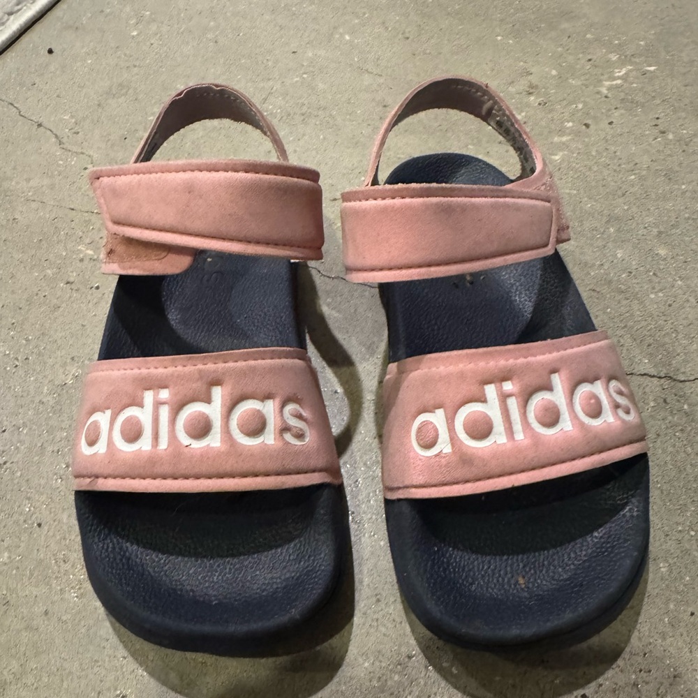 Adidas Kids Pink and Black Sandals
